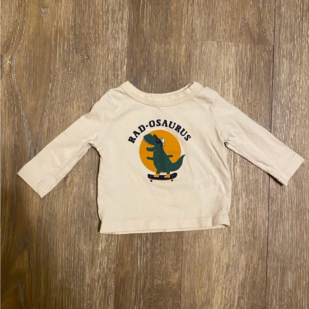 Infant long-sleeve t-shirt.